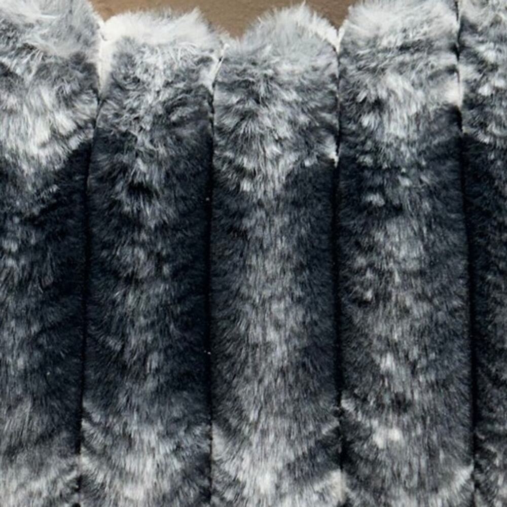 Y2K Blue-Gray Faux Fur Shoulder Bag Plush Ribbed Textured Soft Purse Unbranded - Picture 6 of 12